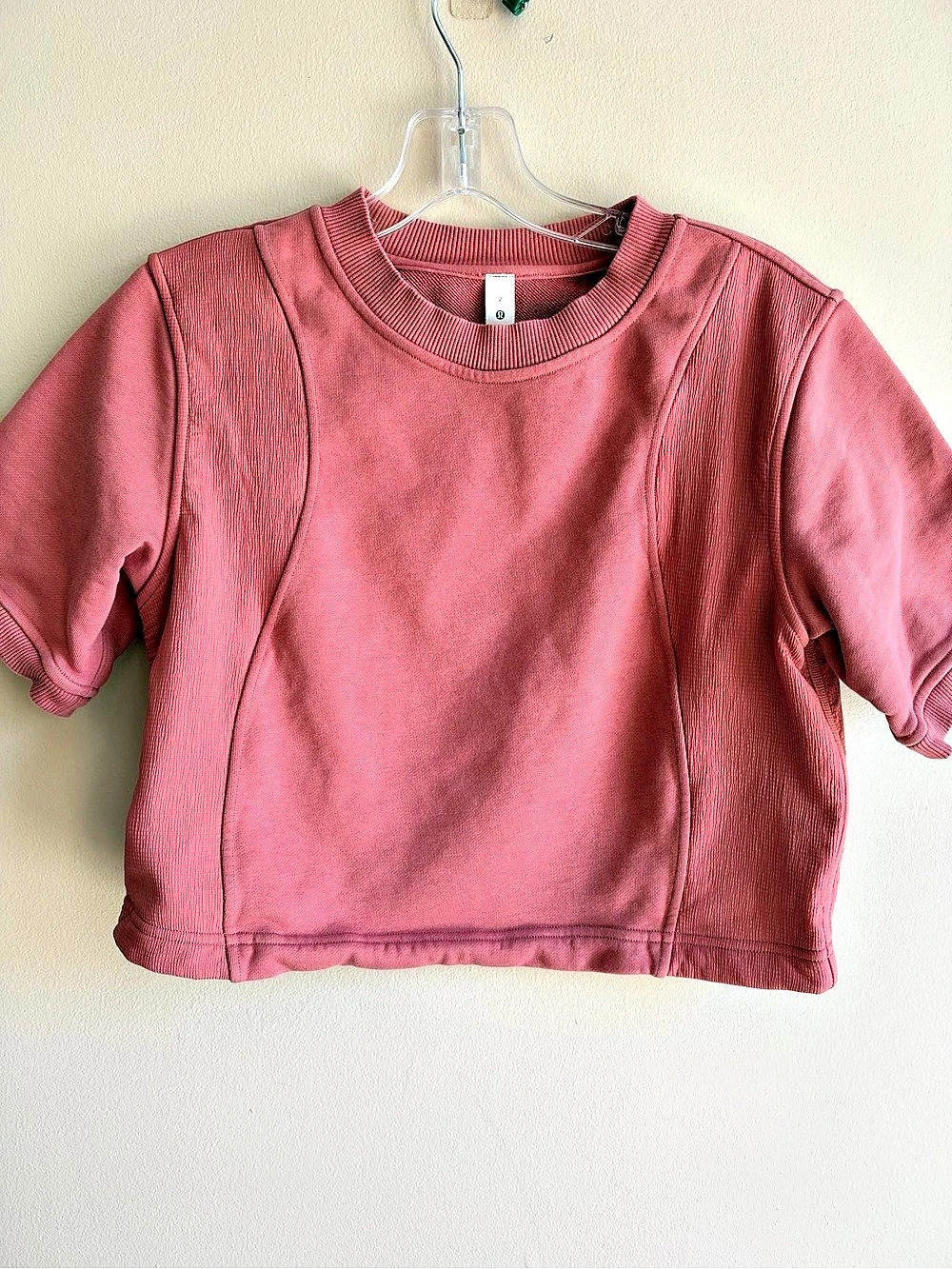 lululemon Cotton French Terry + Swift Tee Cropped Sweatshirt Pink Size 2
